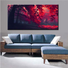 Pintura de paisaje moderna de los árboles rojos
